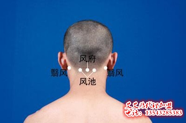 艾艾贴调理风池穴位指示图